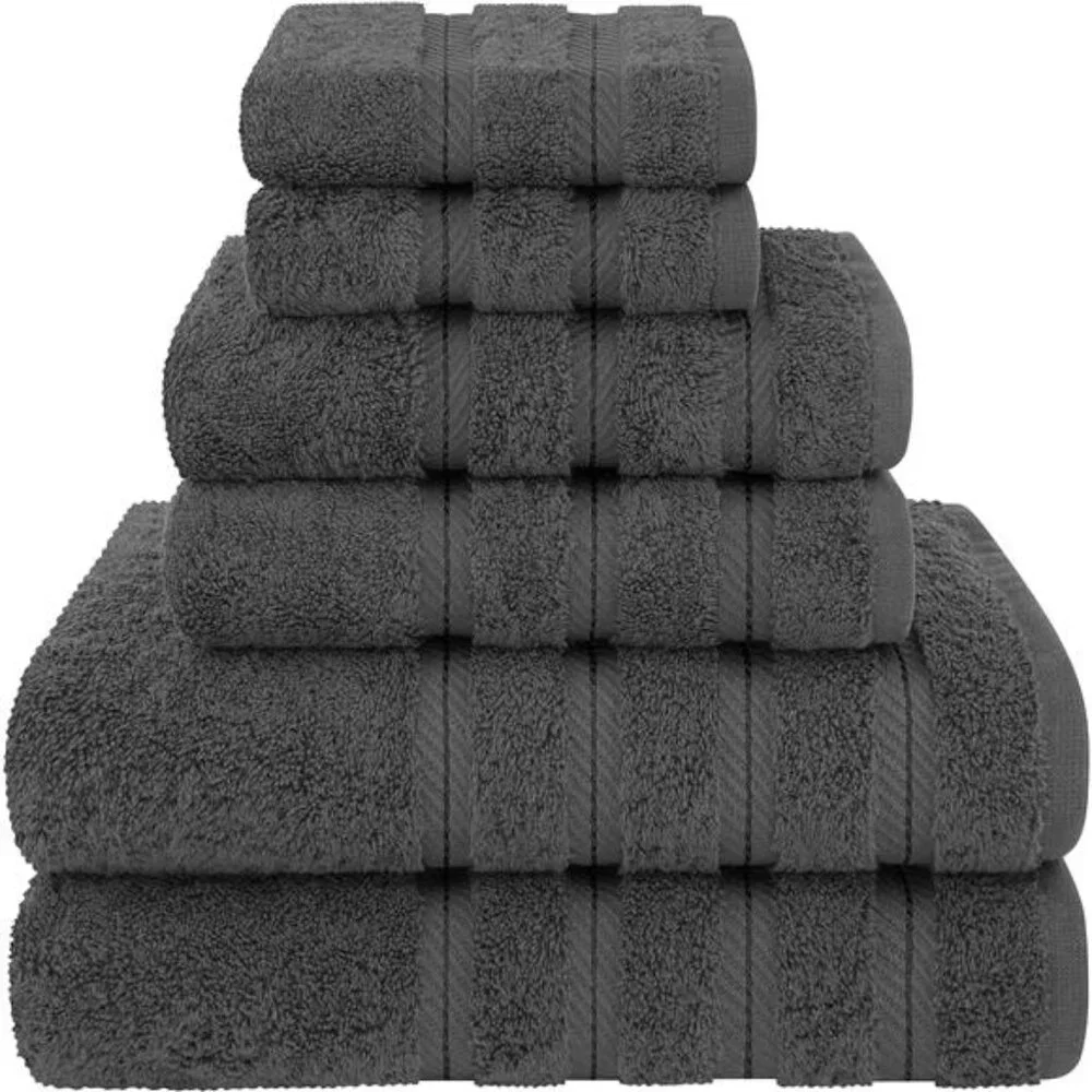 New Luxury 6 Piece Towel Set, 2 Bath Towels 2 Hand Towel 2